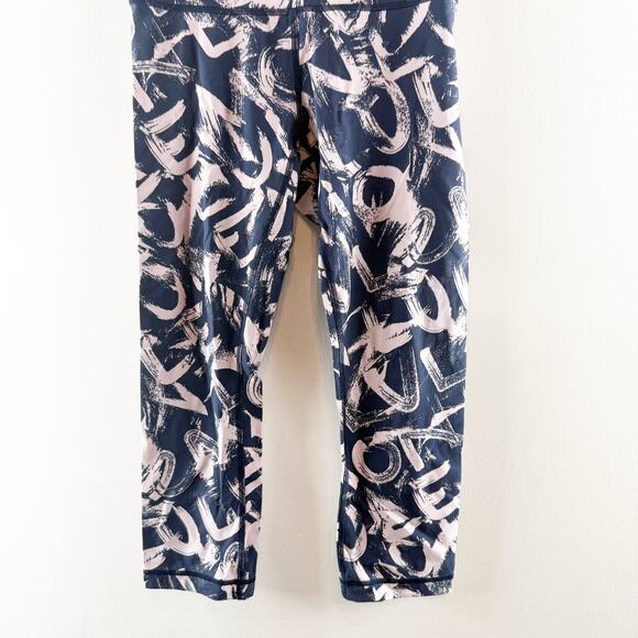 Lululemon Wunder Under Crop Luxtreme 21" Graffiti Pop Antoinette True Navy 6 - Picture 7 of 11